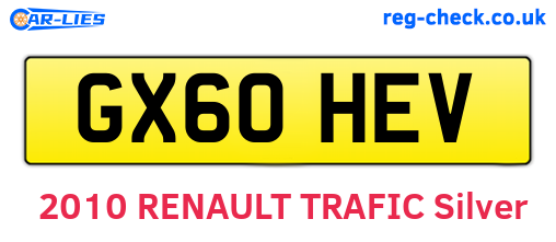GX60HEV are the vehicle registration plates.