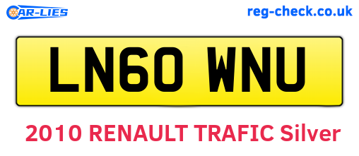 LN60WNU are the vehicle registration plates.