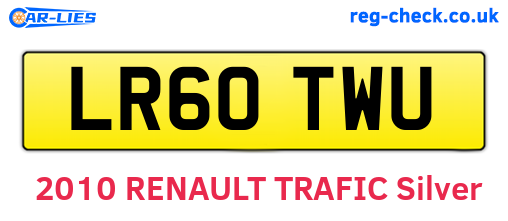 LR60TWU are the vehicle registration plates.