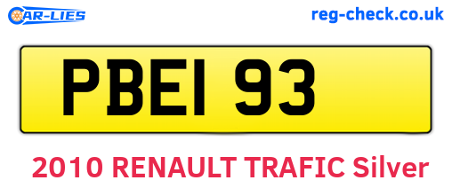 PBE193 are the vehicle registration plates.