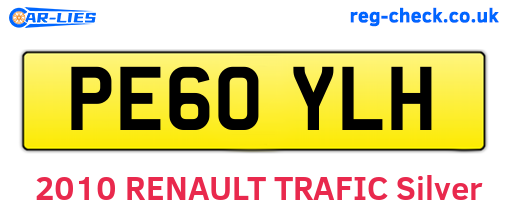 PE60YLH are the vehicle registration plates.