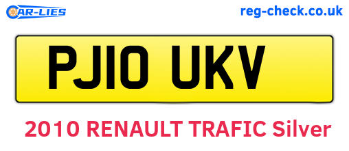 PJ10UKV are the vehicle registration plates.