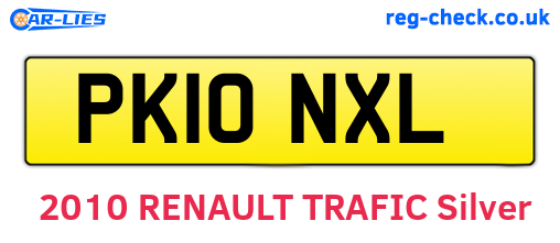 PK10NXL are the vehicle registration plates.
