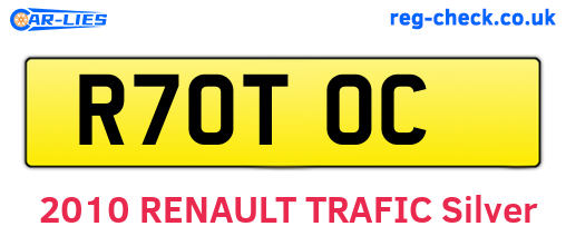 R70TOC are the vehicle registration plates.