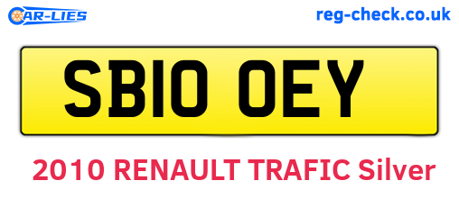 SB10OEY are the vehicle registration plates.