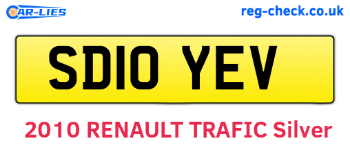 SD10YEV are the vehicle registration plates.