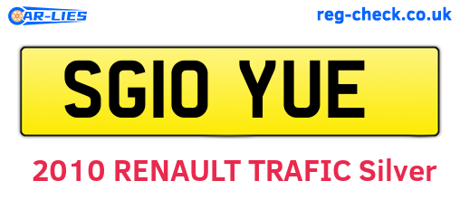 SG10YUE are the vehicle registration plates.