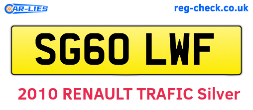 SG60LWF are the vehicle registration plates.