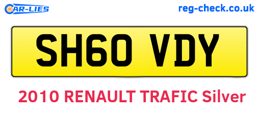 SH60VDY are the vehicle registration plates.