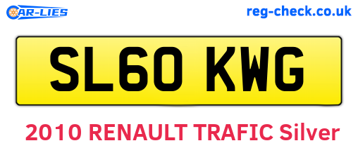 SL60KWG are the vehicle registration plates.