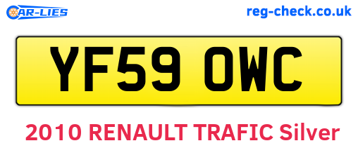 YF59OWC are the vehicle registration plates.