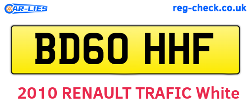 BD60HHF are the vehicle registration plates.