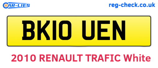 BK10UEN are the vehicle registration plates.