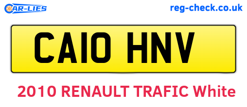 CA10HNV are the vehicle registration plates.
