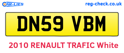DN59VBM are the vehicle registration plates.