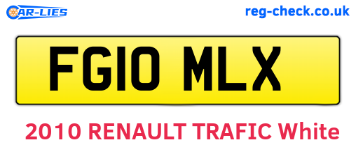FG10MLX are the vehicle registration plates.