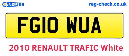 FG10WUA are the vehicle registration plates.