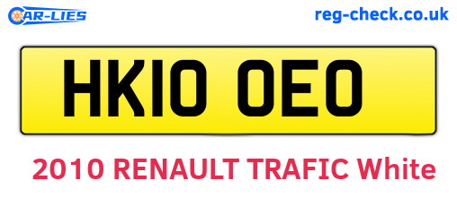 HK10OEO are the vehicle registration plates.