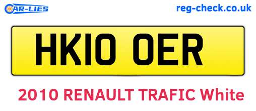 HK10OER are the vehicle registration plates.