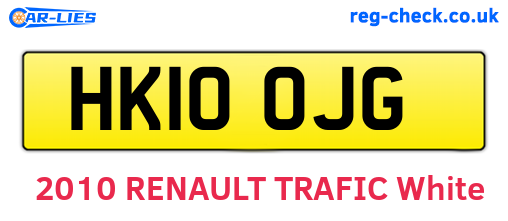 HK10OJG are the vehicle registration plates.