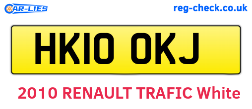 HK10OKJ are the vehicle registration plates.