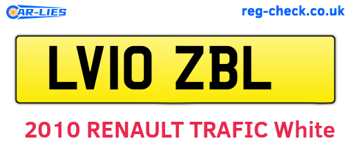 LV10ZBL are the vehicle registration plates.