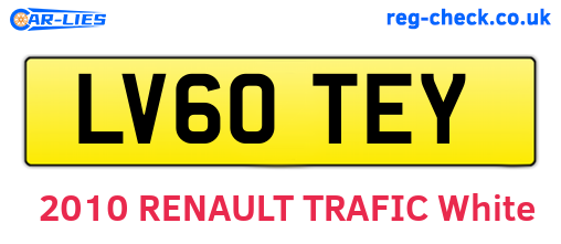 LV60TEY are the vehicle registration plates.