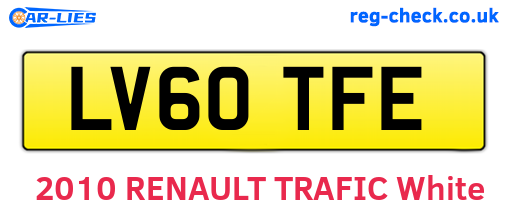 LV60TFE are the vehicle registration plates.