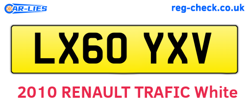LX60YXV are the vehicle registration plates.