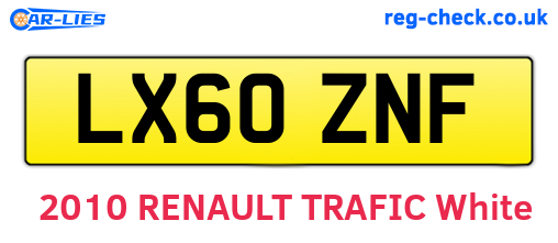 LX60ZNF are the vehicle registration plates.