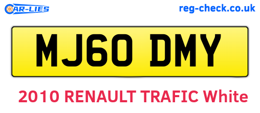 MJ60DMY are the vehicle registration plates.