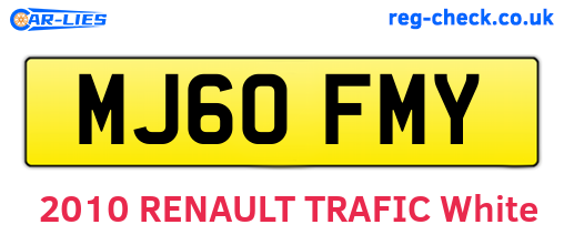 MJ60FMY are the vehicle registration plates.