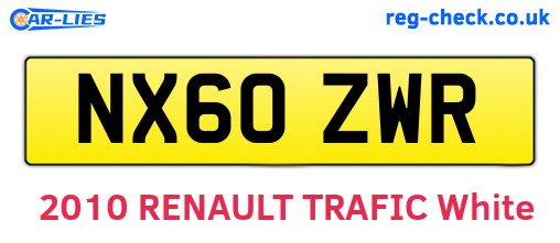 NX60ZWR are the vehicle registration plates.