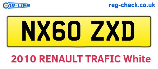 NX60ZXD are the vehicle registration plates.