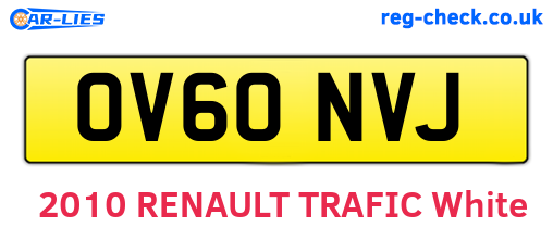 OV60NVJ are the vehicle registration plates.