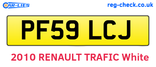 PF59LCJ are the vehicle registration plates.