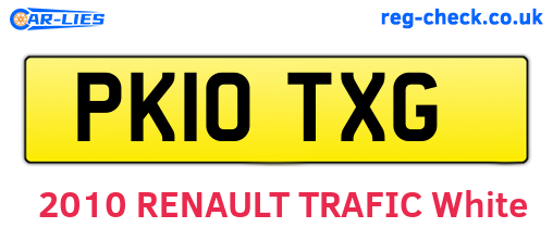 PK10TXG are the vehicle registration plates.