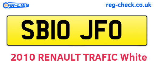 SB10JFO are the vehicle registration plates.