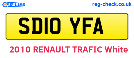 SD10YFA are the vehicle registration plates.
