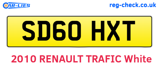 SD60HXT are the vehicle registration plates.