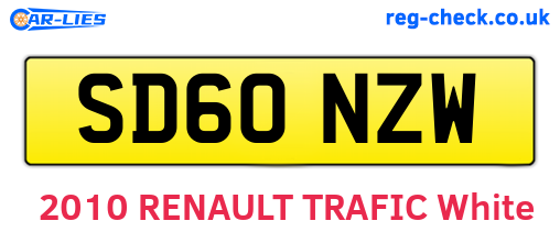 SD60NZW are the vehicle registration plates.