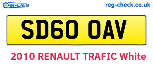 SD60OAV are the vehicle registration plates.