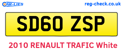 SD60ZSP are the vehicle registration plates.