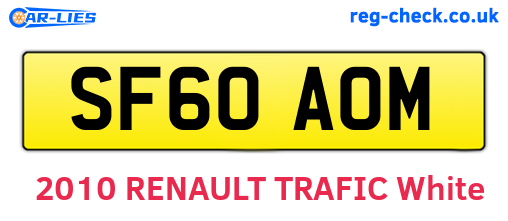SF60AOM are the vehicle registration plates.