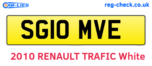 SG10MVE are the vehicle registration plates.