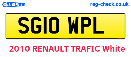 SG10WPL are the vehicle registration plates.