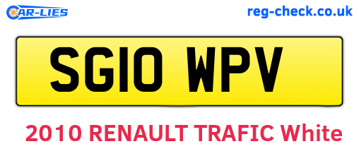 SG10WPV are the vehicle registration plates.