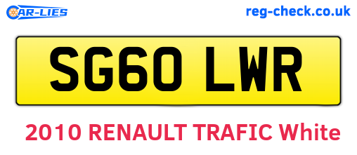 SG60LWR are the vehicle registration plates.