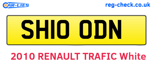 SH10ODN are the vehicle registration plates.