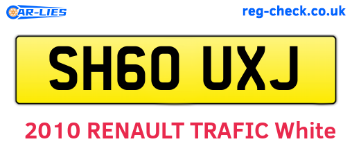 SH60UXJ are the vehicle registration plates.